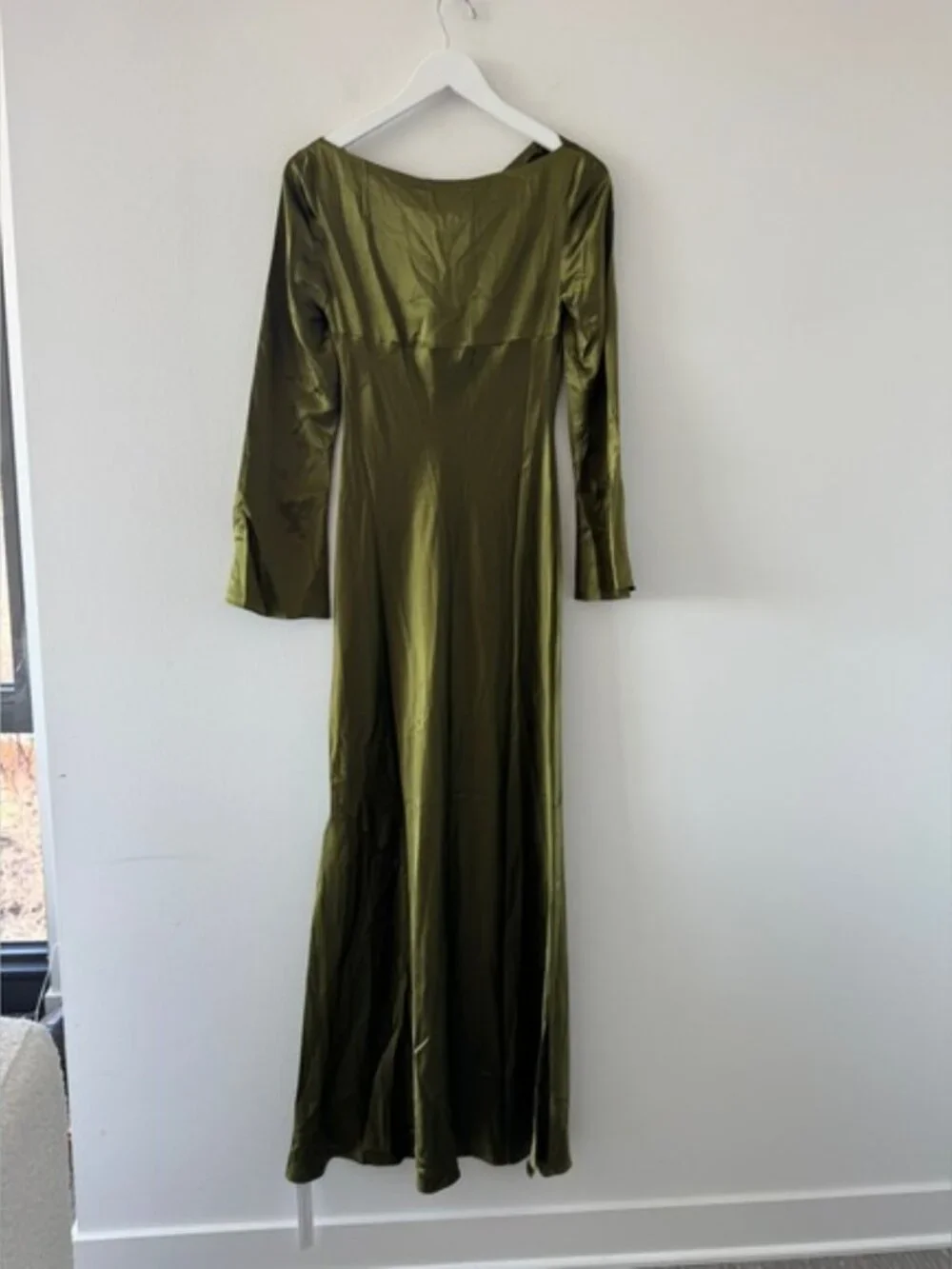 REFORMATION NWT Pike Silk Maxi Dress in Moss - Picture 13 of 14